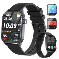 TRAUSI Smart Watches for Women Men, 1.83 inches HD Smartwatch with 120 Sports Modes, Heart Rate/Sleep Monitor, IP67 Waterproof, Bluetooth Call & Music Control for iPhone/Android (Black)